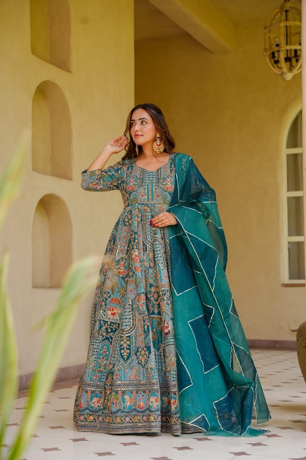 Robe Anarkali Firoza