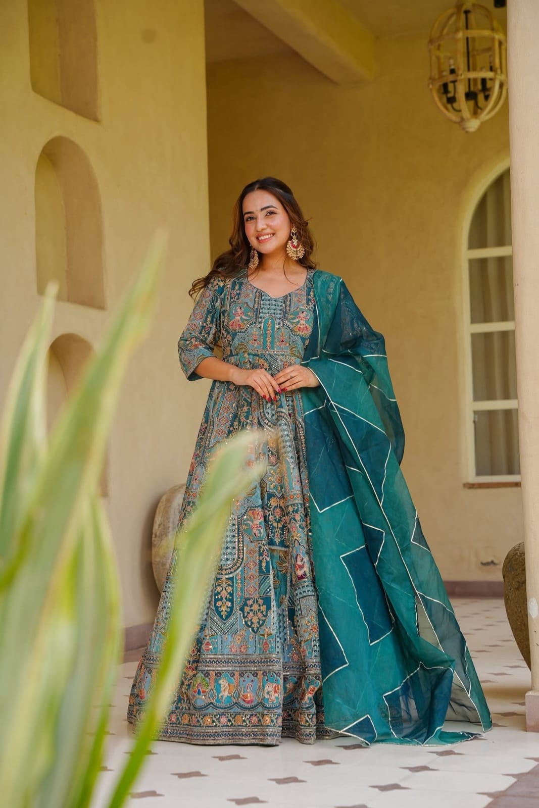 Robe Anarkali Firoza